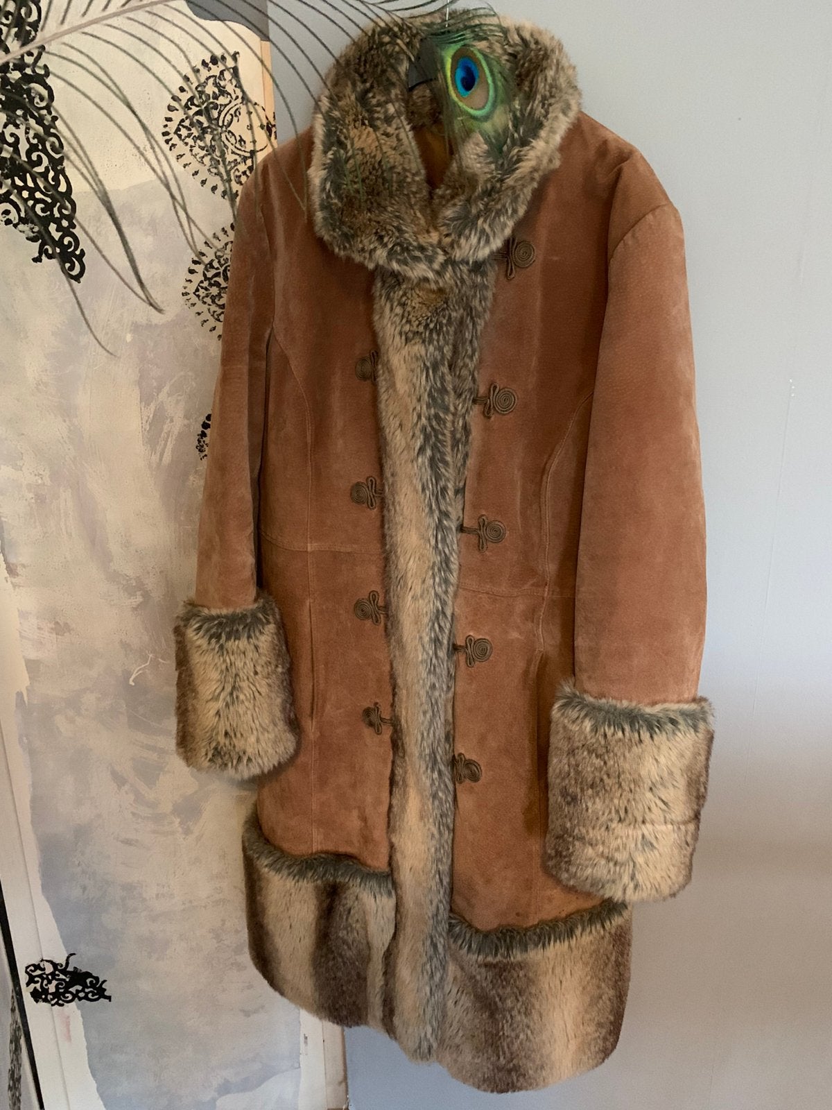 Shearling houtje touwtje lammy coat L, -, Maat 42/44 (L), Ophalen of Verzenden, Zo goed als nieuw