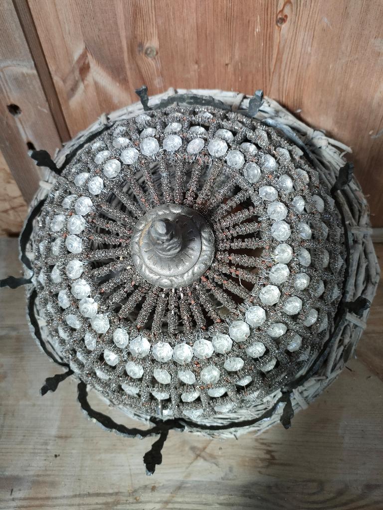 Plafondlamp plafoniere FRANSE LOOK KASTEEL BAROK, Ophalen of Verzenden, Gebruikt, Glas, Barok kasteel uniek apart sfeervol