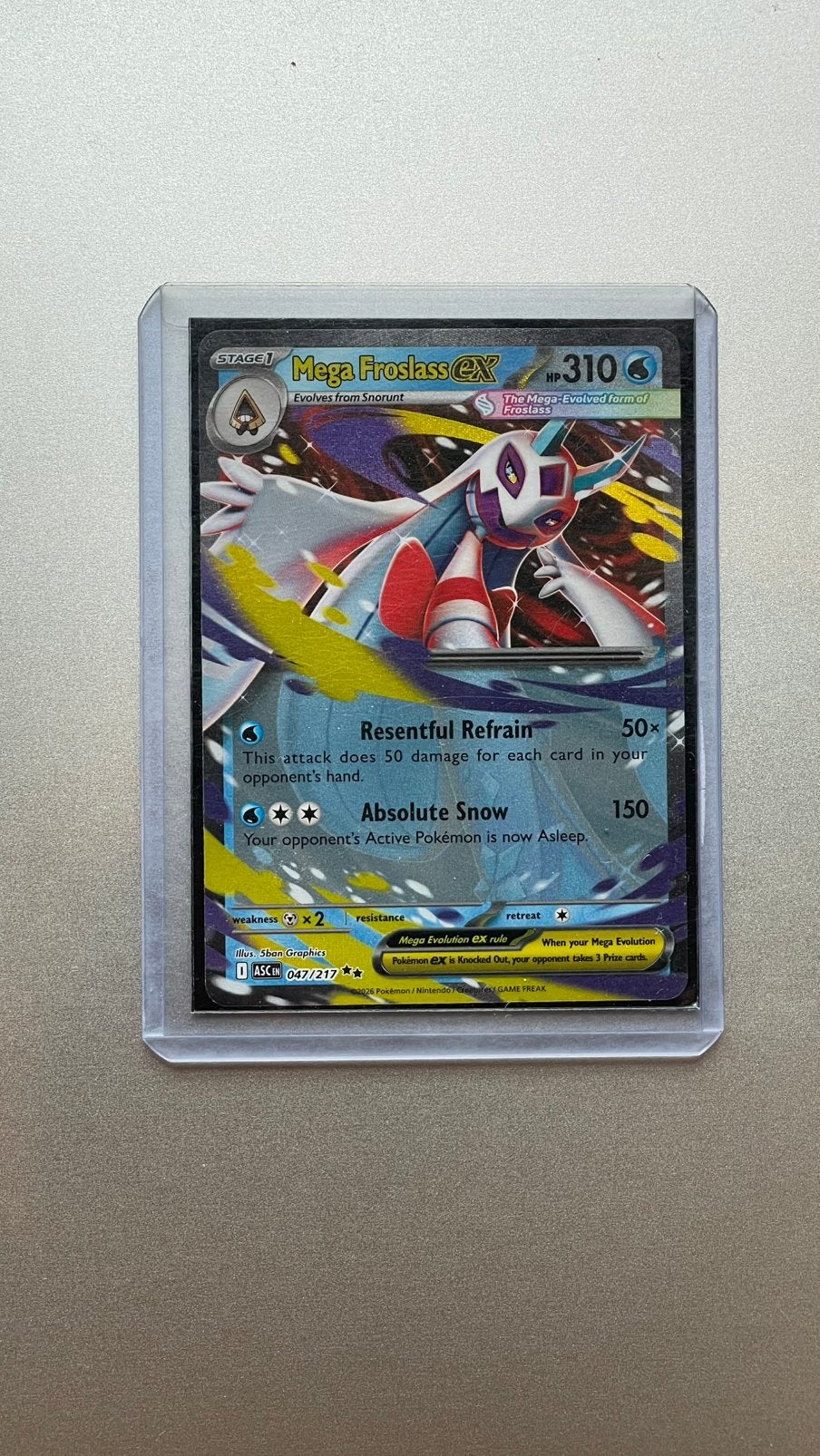 Mega Froslass EX 047/217 Pokémon kaart, Ophalen of Verzenden, Nieuw, Losse kaart