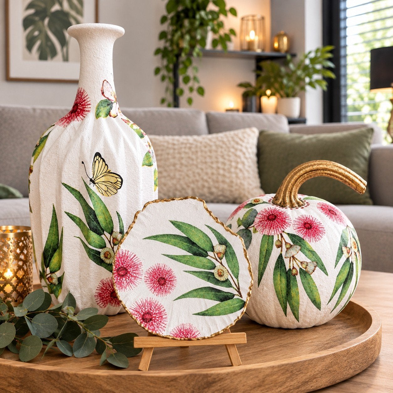 Decoupage set met servetten - 3-delig, Meerkleurig, Overige materialen, Overige stijlen, Nieuw