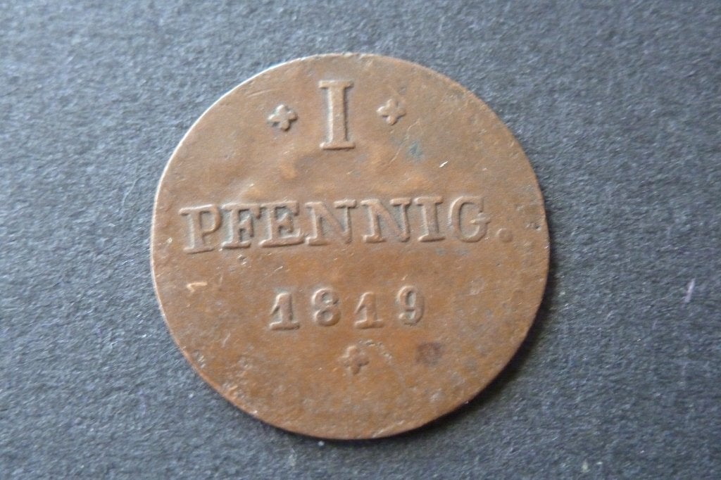 Duitsland - oude 1 pfennig 1819 GH SM zf (d 50, Ophalen of Verzenden, Duitsland, Losse munt