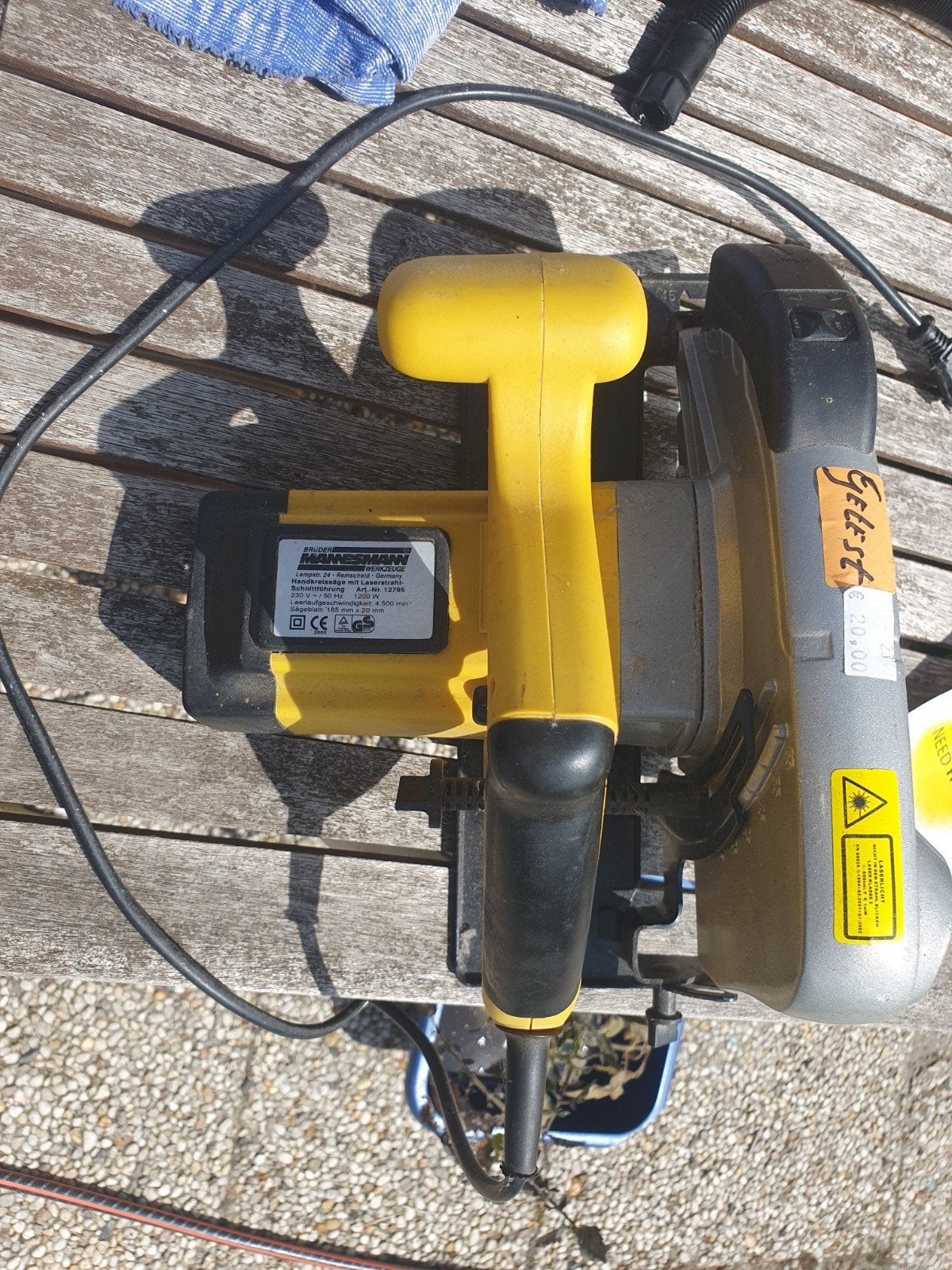 Manesmann Cirkelzaag - Werkt prima, laser defect, Gebruikt, Cirkelzaag, Ophalen of Verzenden, Manesmann