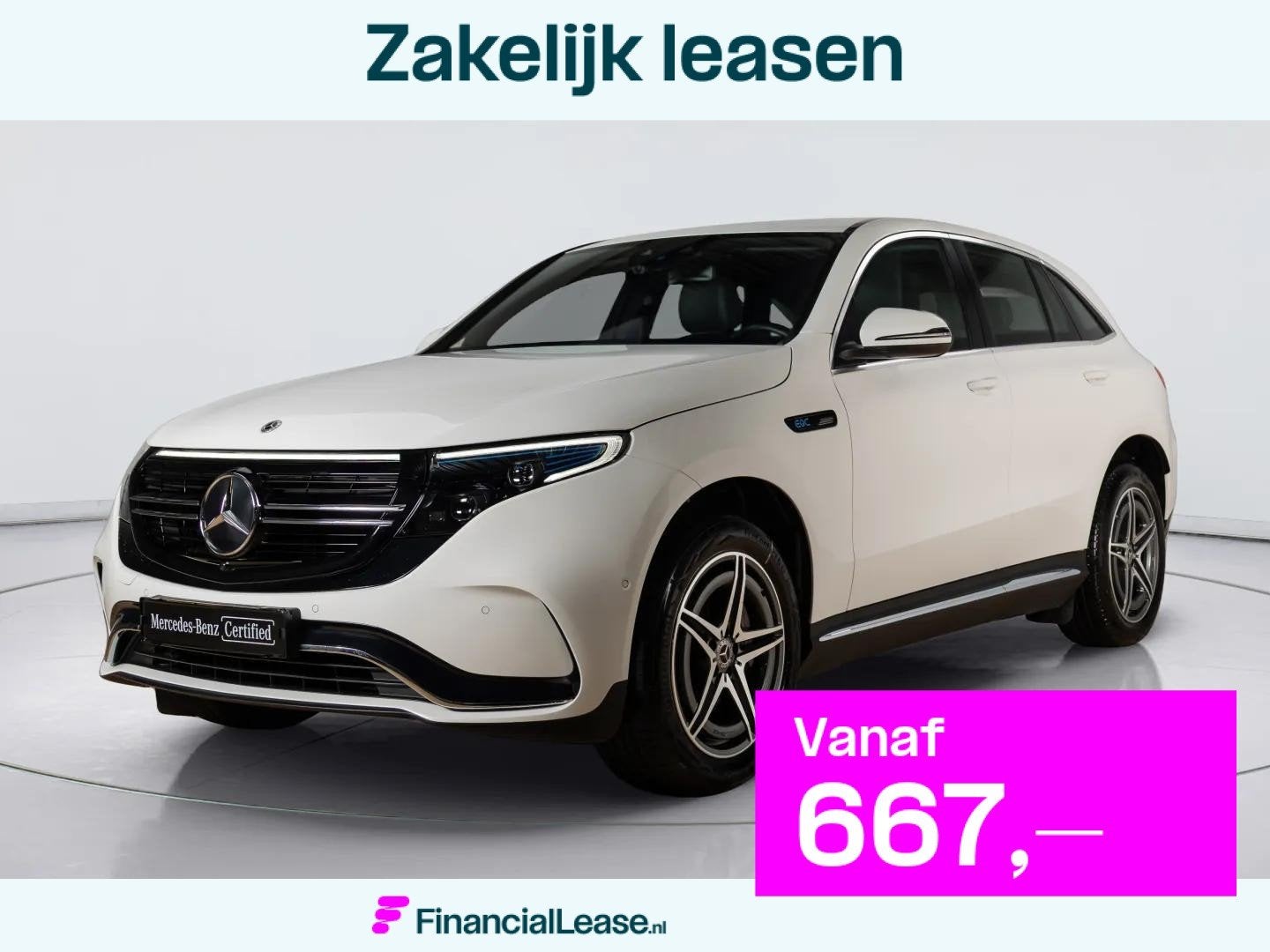 Mercedes-Benz EQC 400 4MATIC AMG Line 80 kWh | Trekhaak, Automaat, 80 kWh, Leder en Stof, Wit