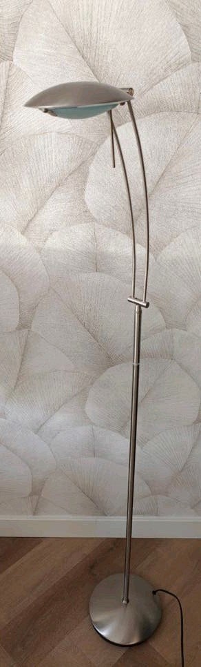 Moderne vloerlamp * RVS met Dimmer, Huis en Inrichting, Ophalen, E27 (groot), Zo goed als nieuw, Metaal
