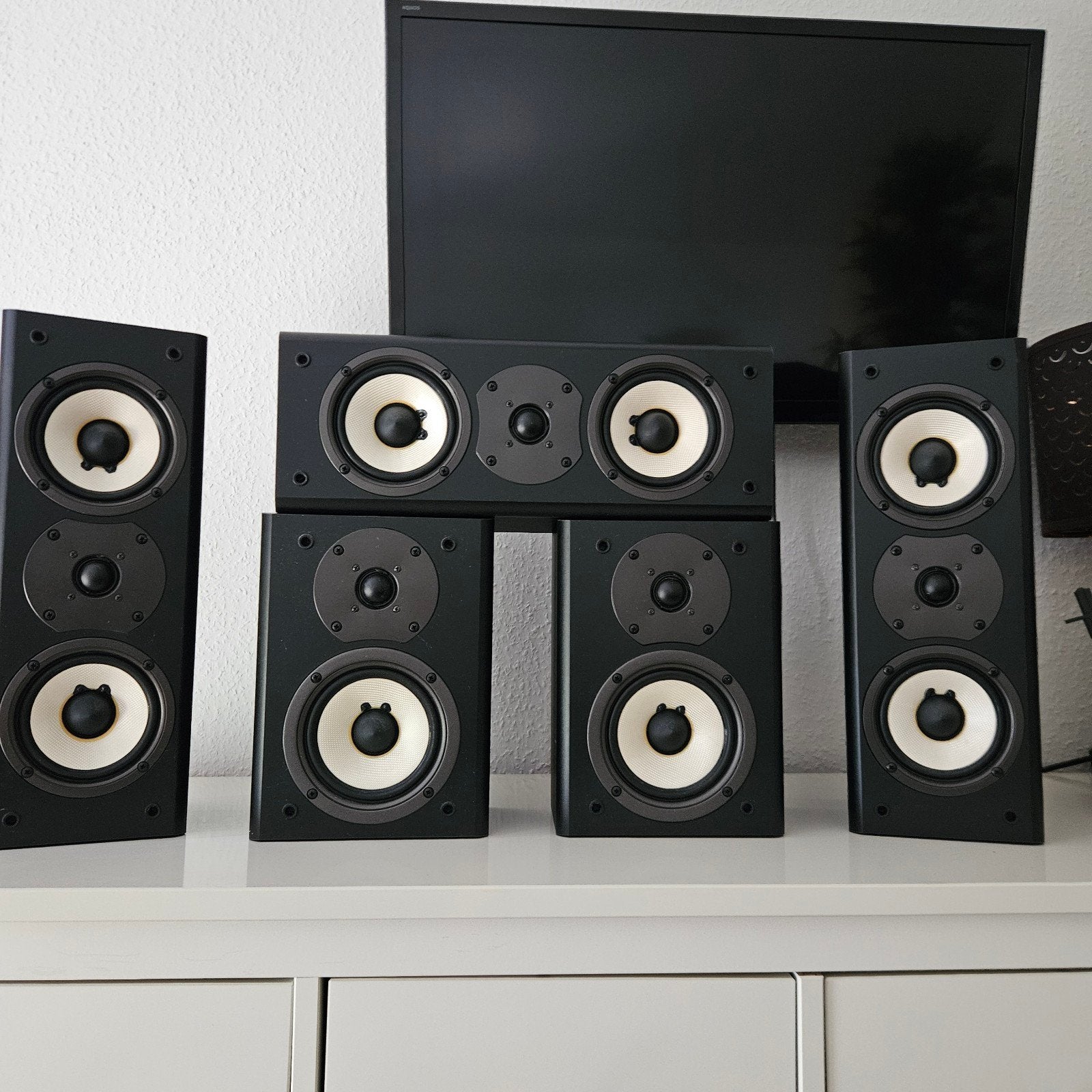 Onkyo THX 5.0 Surroundset - Zwart, Gebruikt, Ophalen of Verzenden, Surroundset, Geschikt voor surround/home cinema