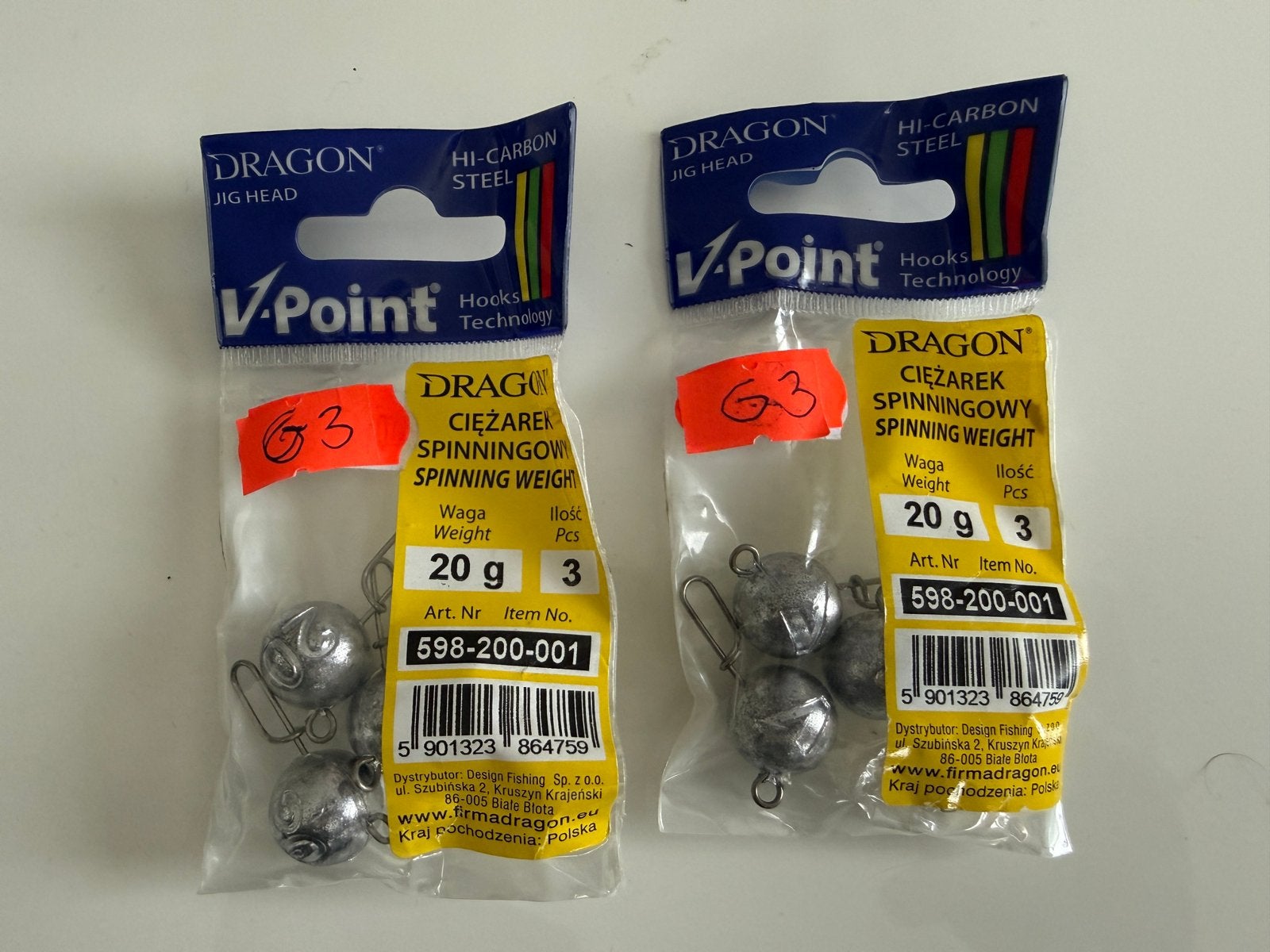 Dragon V-Point spinning weights 20g – 3 stuks G3