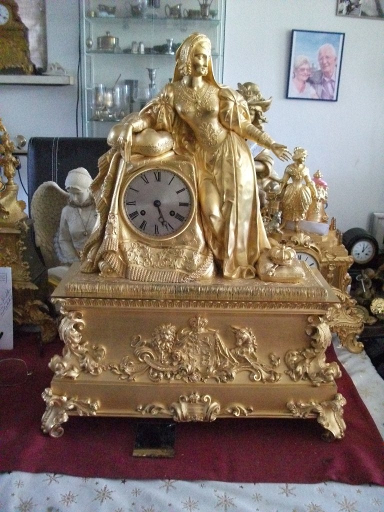 Antieke Pendule, Koningin Victoria (  59 cm. ) hoog., Antiek en Kunst, Ophalen of Verzenden