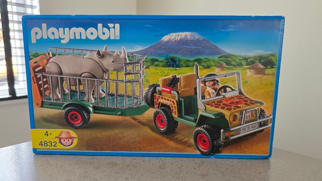 Playmobil 4832 Safari terreinwagen neushoorn nieuw in doos, Ophalen of Verzenden, Nieuw, Complete set