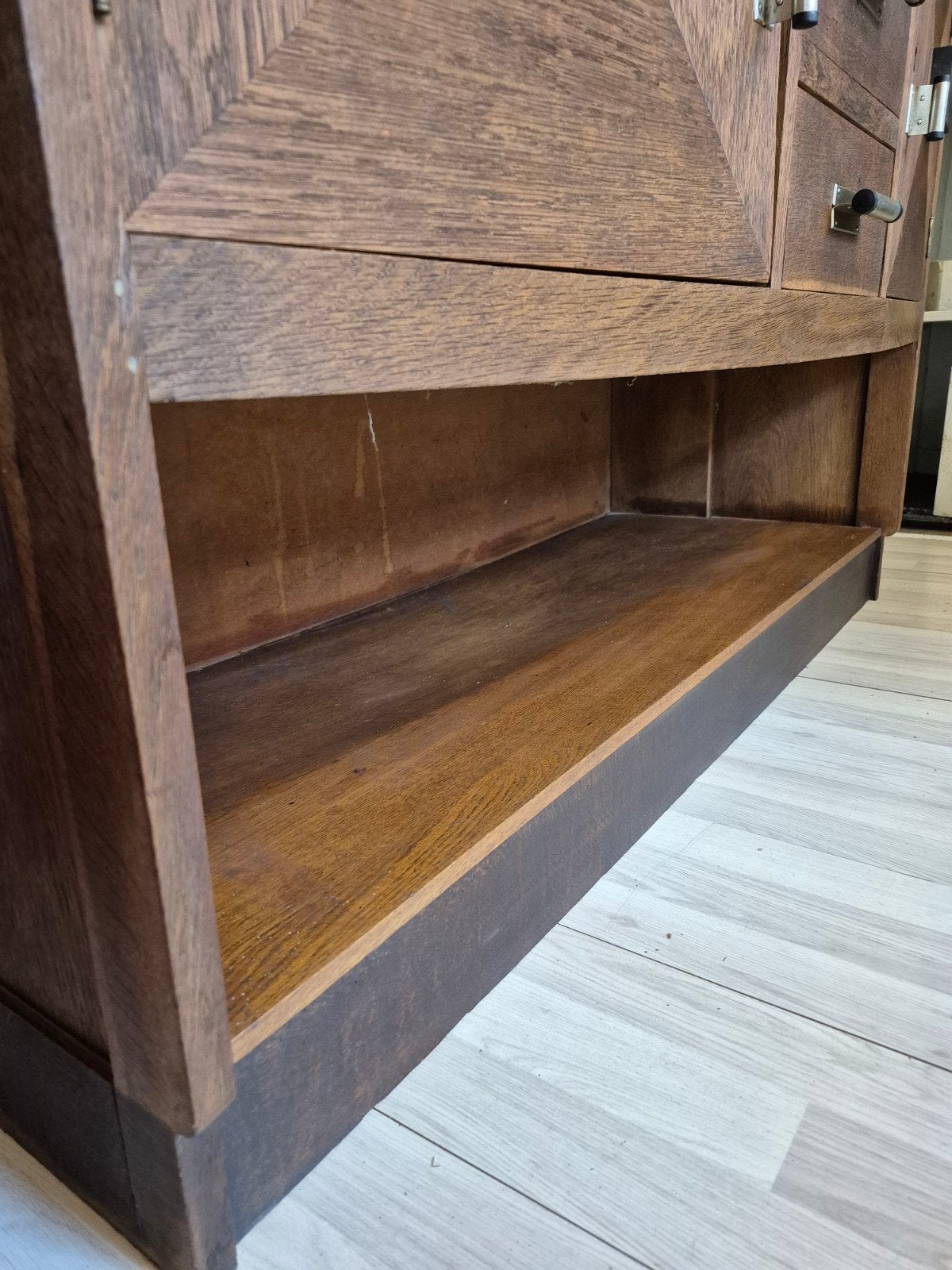 Antiek eiken dressoir met vitrinekast - Jaren '20 stijl, Antiek en Kunst, Ophalen