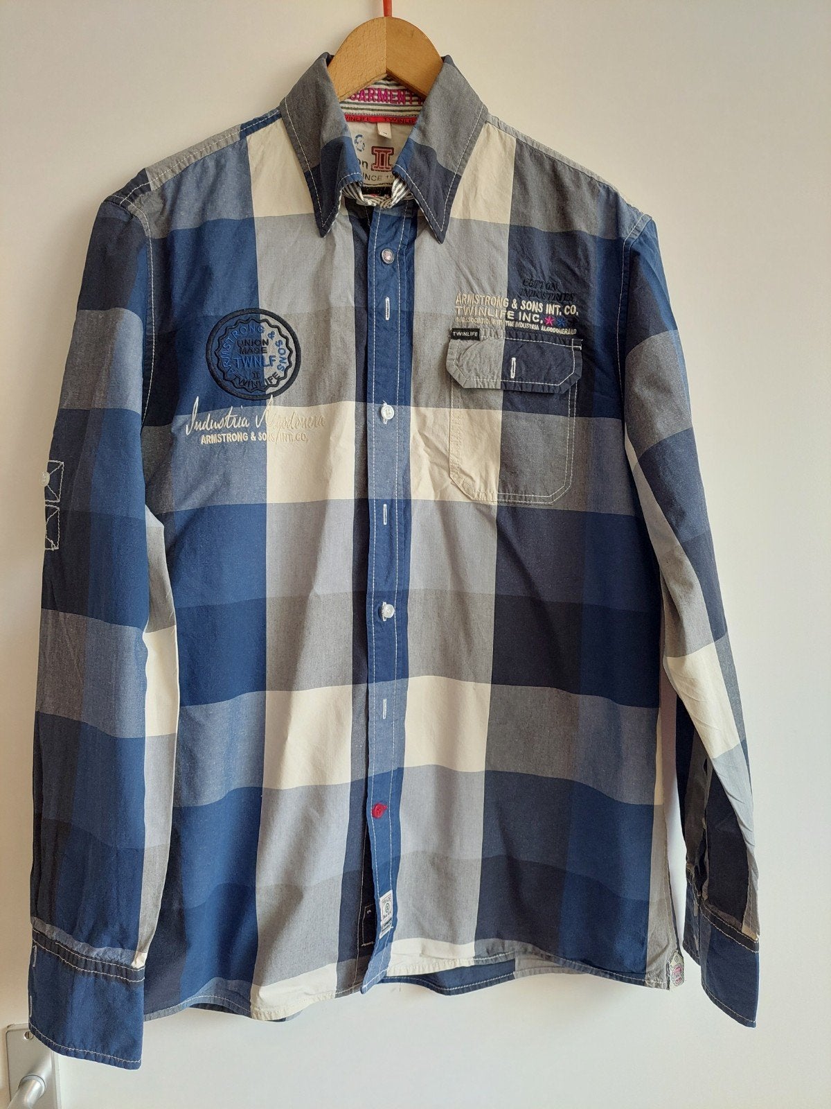 Overhemd Twinlife maat M, zgan, Blauw, Zo goed als nieuw, Twinlife, Halswijdte 39/40 (M)