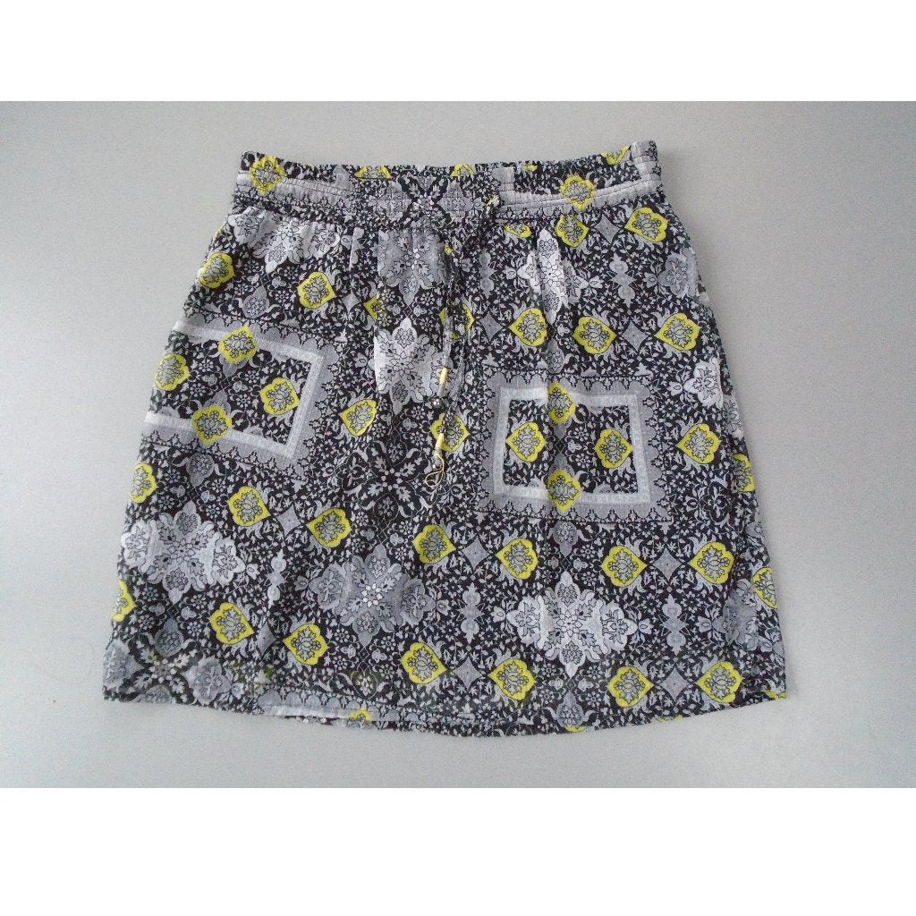 Street One rok maat 38/M zwart grijs geel, Maat 38/40 (M), Street One, Gedragen, Boven de knie