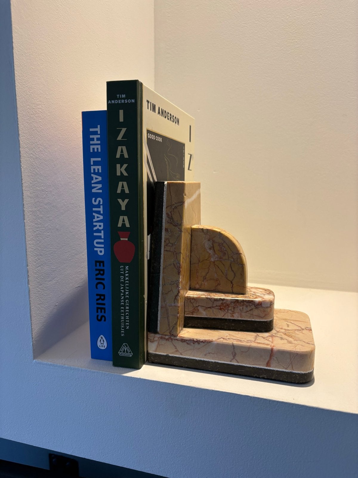 Vintage Marmeren Boekensteun - Art Deco Stijl, Ophalen, Vintage, Meerkleurig, Zo goed als nieuw