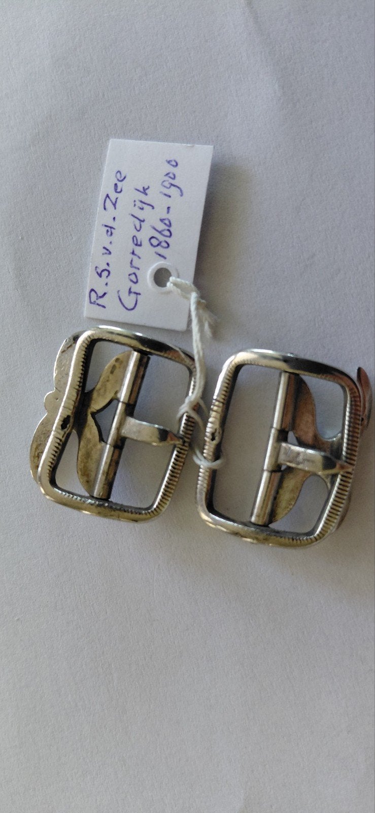 Antieke, zilveren kuitgespen, Verzenden, Zilver