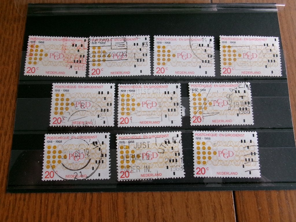1968 - 10 x postcheque eb girodienst (861d), Verzenden, Gestempeld