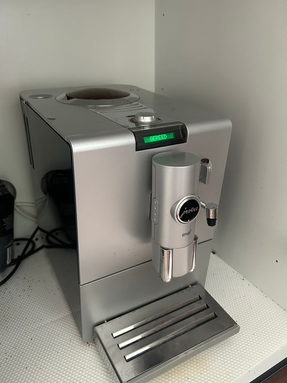 Jura ENA 5 Koffiemachine - Zilver, Witgoed en Apparatuur, Koffiezetapparaten, Ophalen, Afneembaar waterreservoir, Gebruikt, Koffiemachine