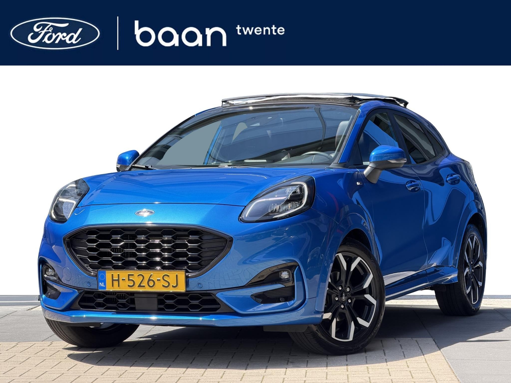 Ford Puma 1.0 EcoBoost Hybrid ST-Line X First Edition Pano d, Auto's, Voorwielaandrijving, 12 maanden, Blauw, Leder en Stof
