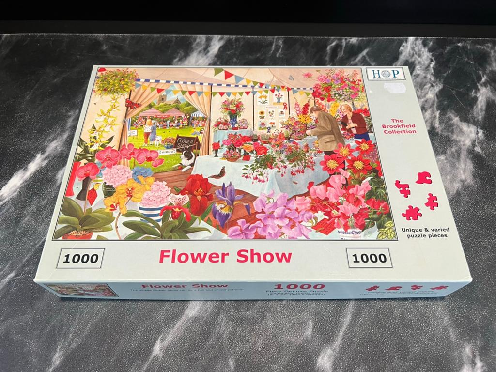 HOP puzzel 1000 stukjes Flower Show Brookfield collection, Hobby en Vrije tijd, Denksport en Puzzels, Ophalen of Verzenden, 500 t/m 1500 stukjes