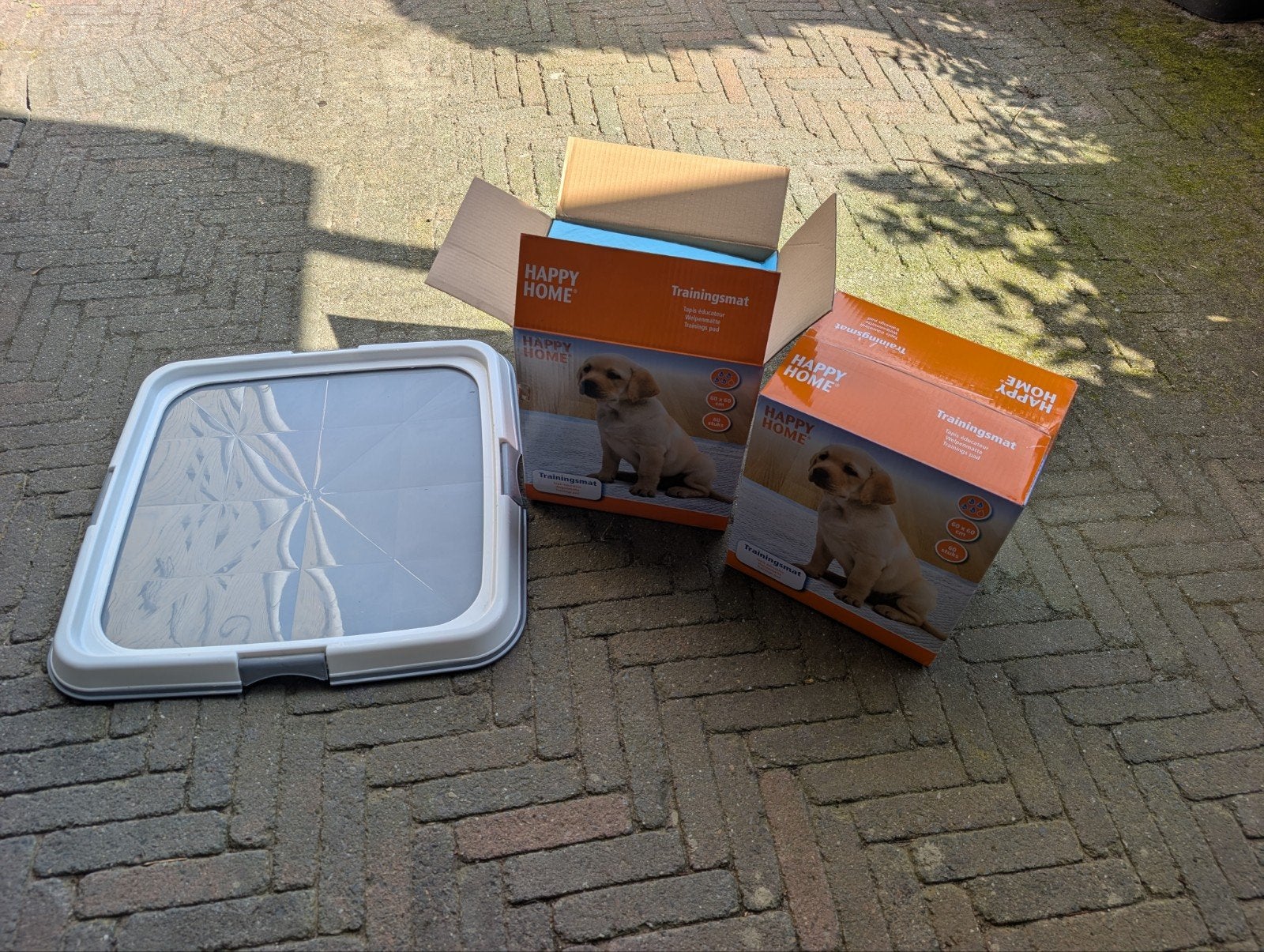Trainingsmathouder 60x60 + trainingsmatten, Dieren en Toebehoren, Ophalen of Verzenden, Zo goed als nieuw