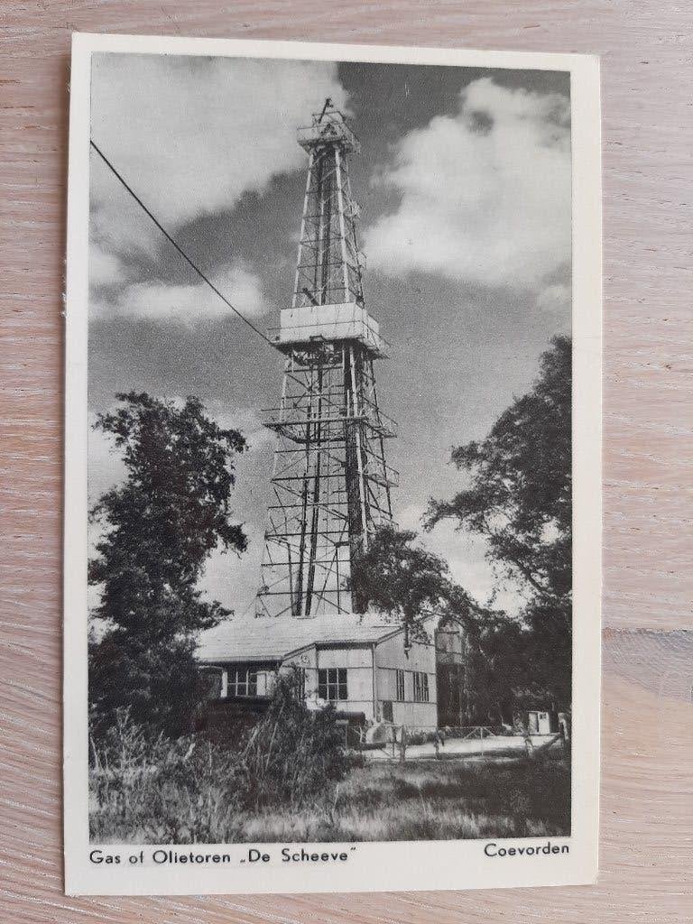 Coevorden, Gas of Olietoren "De Scheeve", 1961, Ophalen of Verzenden, 1960 tot 1980, Gelopen, Drenthe