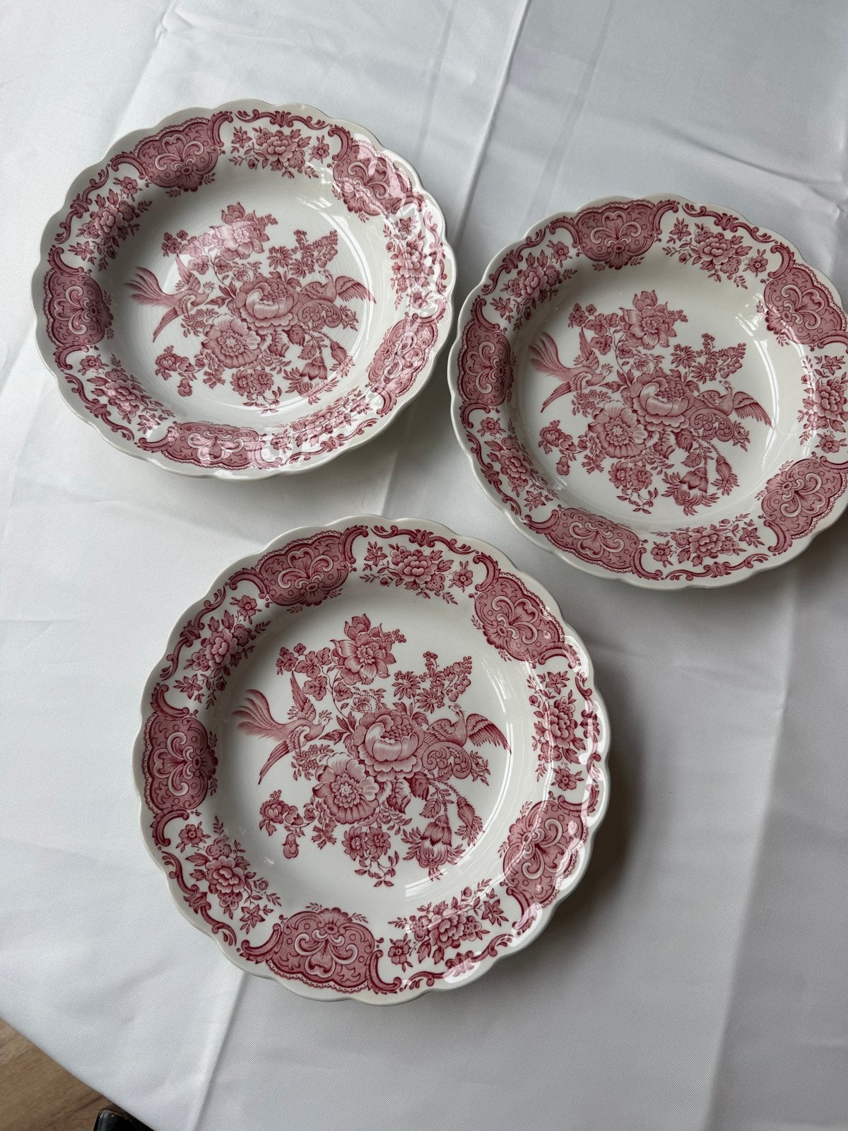 3 Ridgway Windsor diepe dinerborden - Aziatische fazant ro, Ophalen of Verzenden