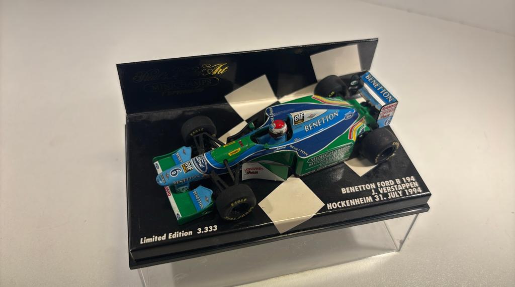 F1 Benetton ford b 194 j. Verstappen 1994 minichamps 1.43, Hobby en Vrije tijd, Modelauto's | 1:43, Auto, Ophalen of Verzenden