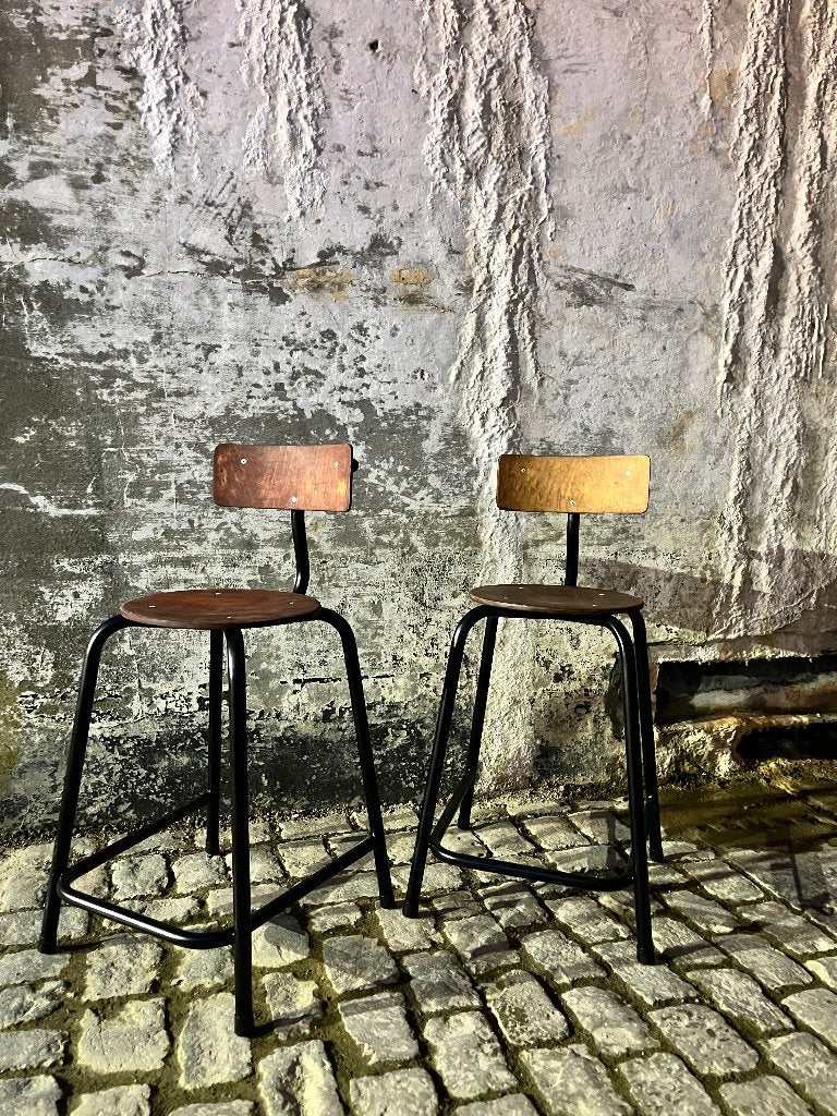Vintage Upcycled Industriële Kruk (10 stuks)