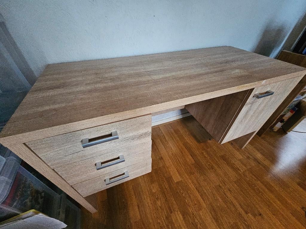 Casper Bureau (houten) met 3 laden + kastje, Ophalen, Opbergruimte, Gebruikt, Scandinavisch