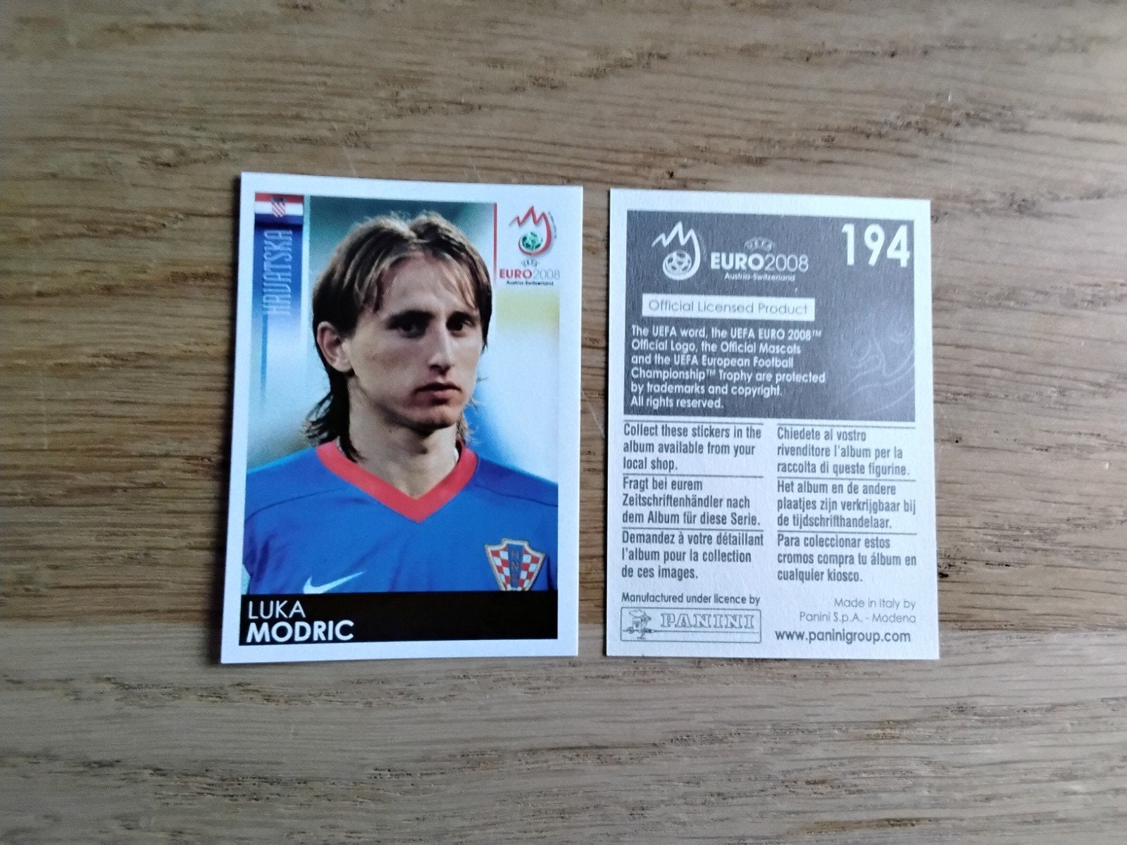 Luka Modric Panini Euro 2008 Sticker nummer 194, Ophalen of Verzenden, Zo goed als nieuw, Poster, Plaatje of Sticker