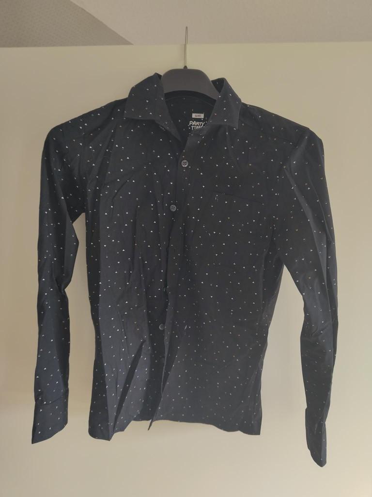 leuk zwart overhemd WE maat 146/152, WE, Overhemd of Blouse, Ophalen of Verzenden, Zo goed als nieuw