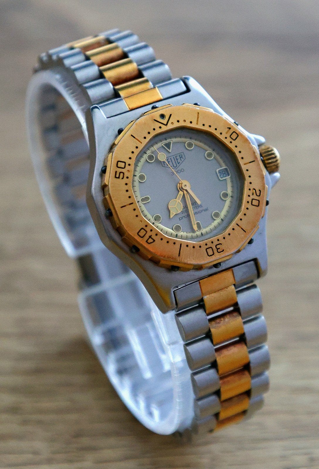 Heuer 3000 Professional Vintage Lady Watch, Sieraden, Tassen en Uiterlijk, Horloges | Dames, Overige merken, Staal, Gebruikt, Staal