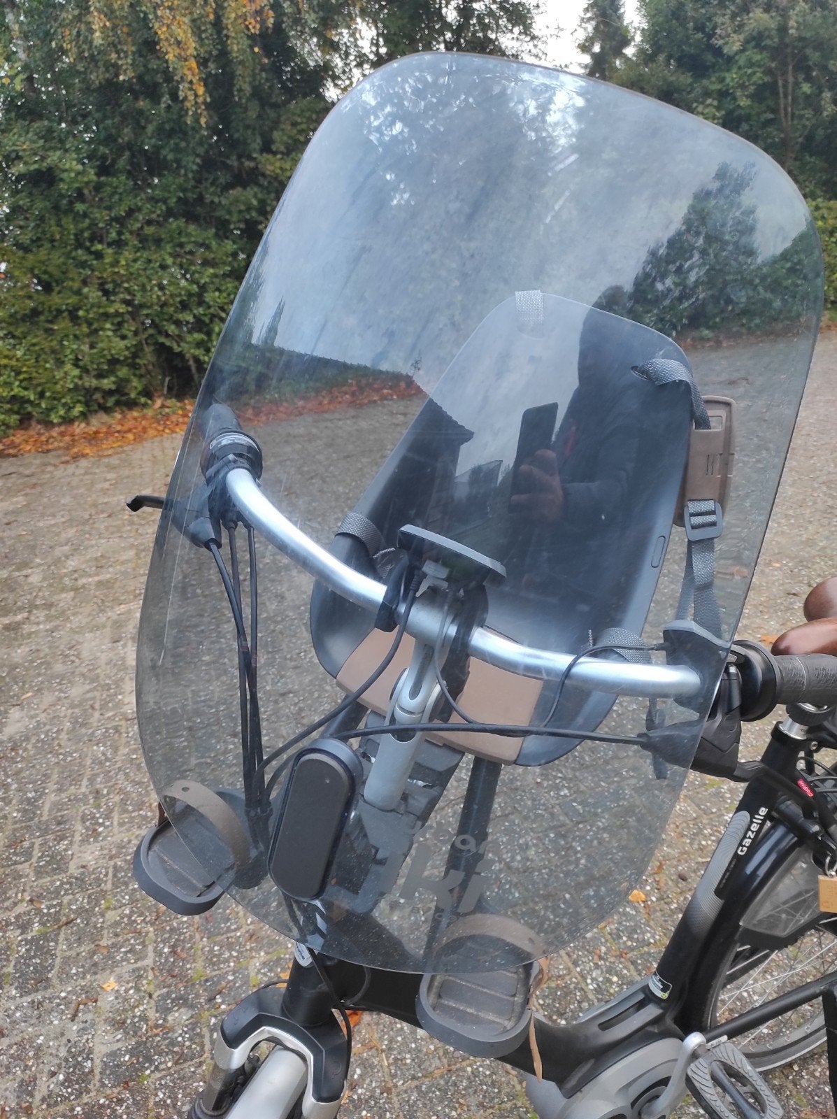 Urban Iki fietsstoeltje voor met windscherm, Ophalen of Verzenden, Urban Iki, Gebruikt, Voetsteuntjes