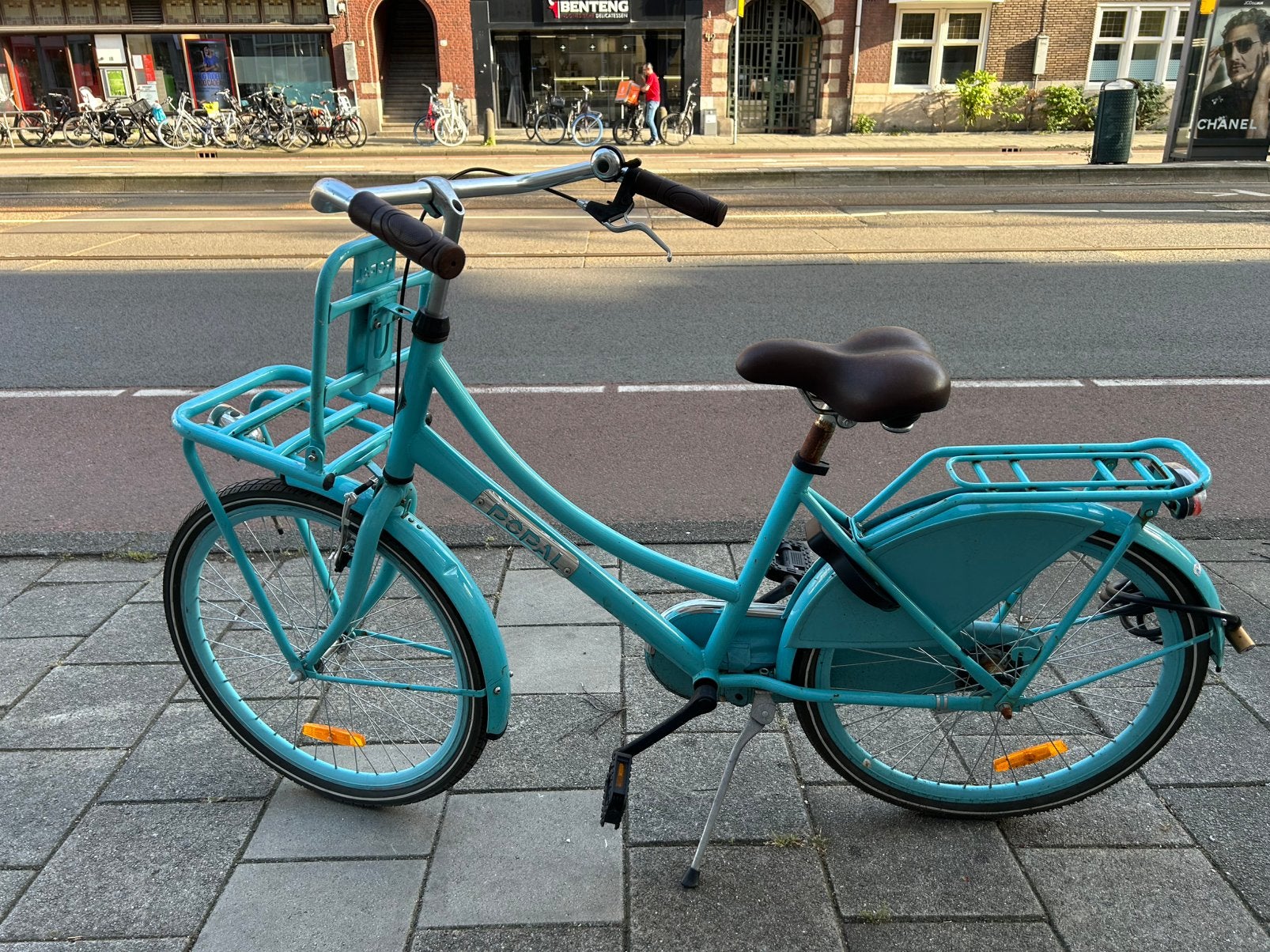 Popal 24 inch meisjesfiets, blauw, handrem, Ophalen, Zo goed als nieuw, 24 inch, Handrem