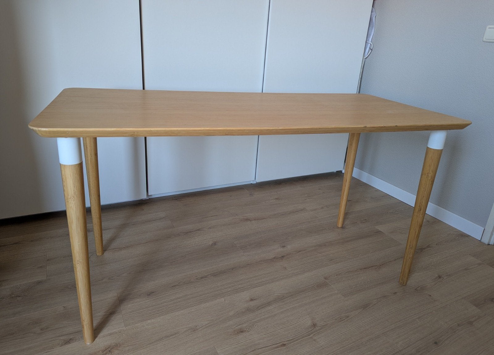 IKEA HILVER Bamboe Eettafel / Bureau - 140x65x73cm, Ophalen, Gebruikt, 100 tot 150 cm, Modern, Scandinavisch