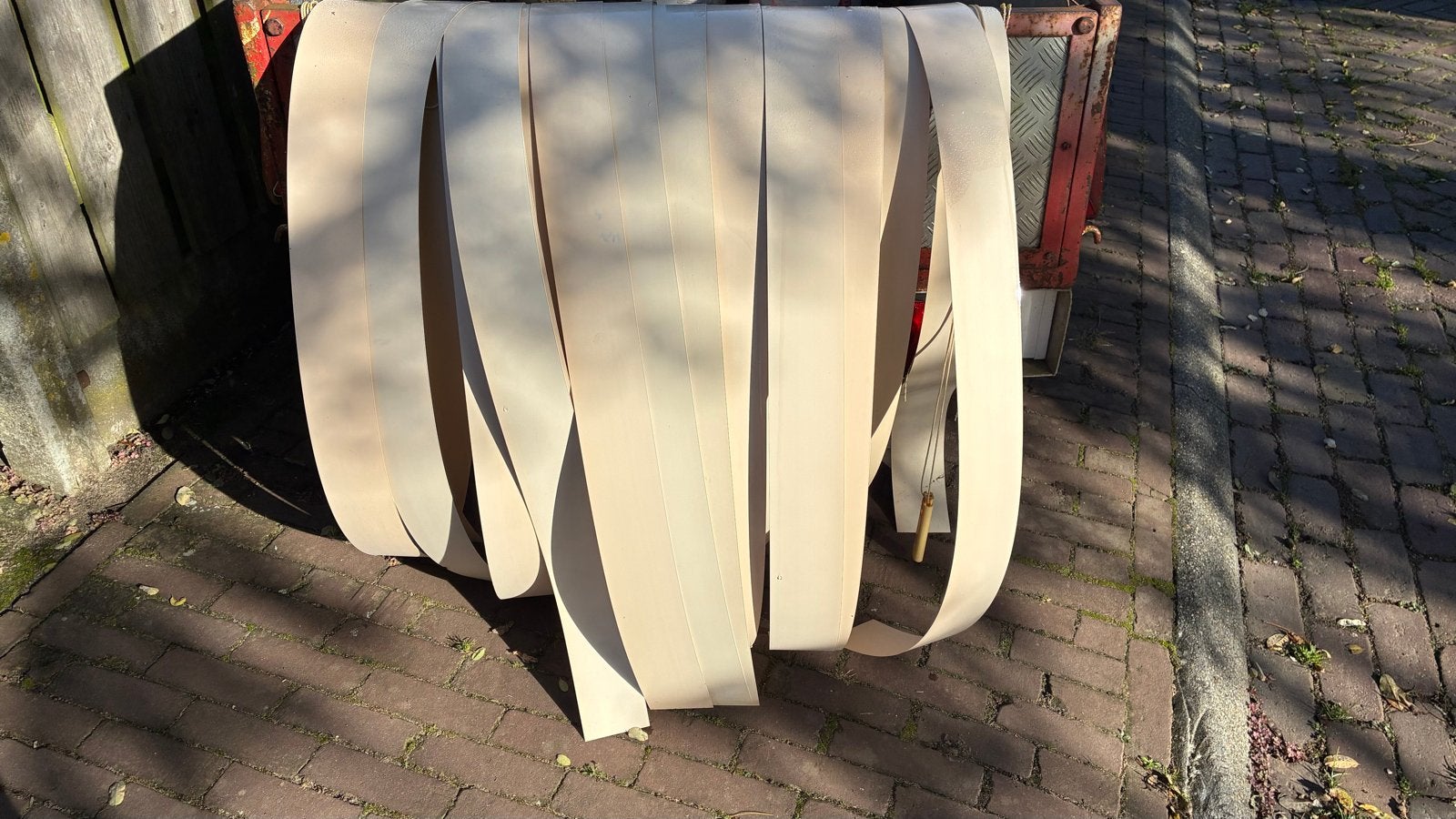 3 zalm-zandkleurige lamellen in diverse afmetingen, Ophalen, Gebruikt, Beige, Lamellen