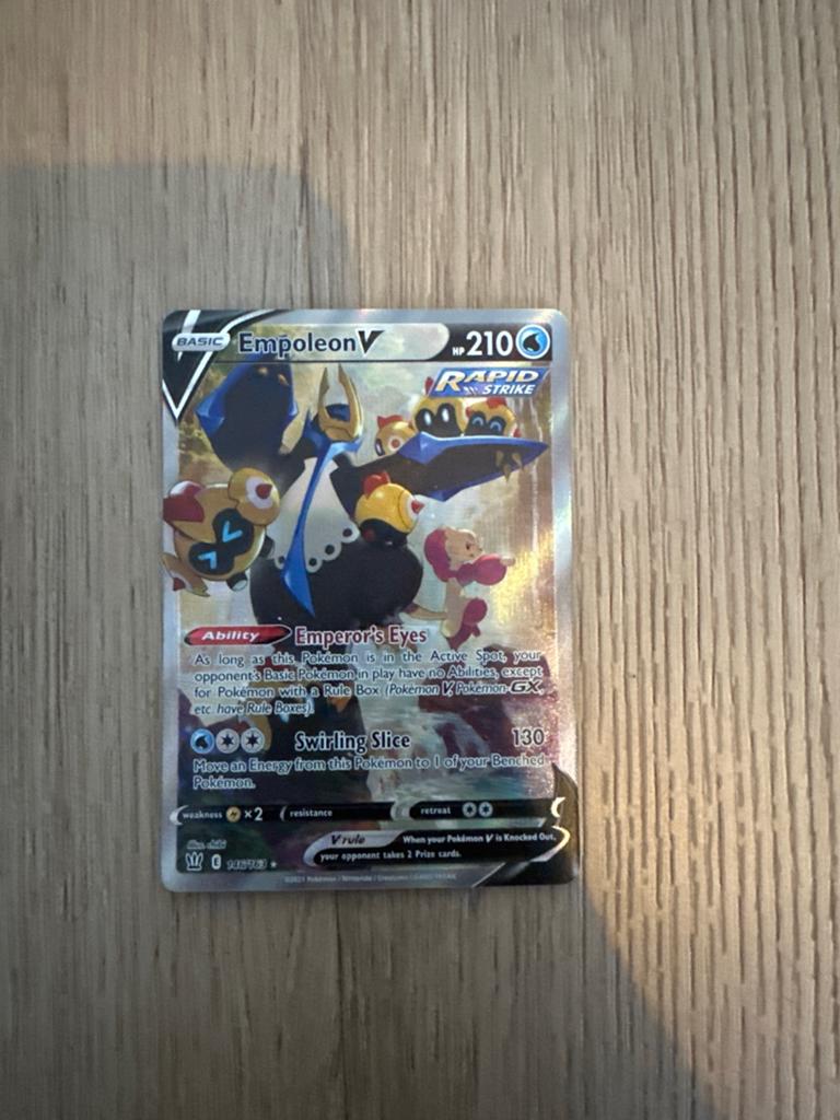 Pokémon kaart Empoleon V - Rapid Strike, Hobby en Vrije tijd, Verzamelkaartspellen | Pokémon, Ophalen of Verzenden, Nieuw, Losse kaart