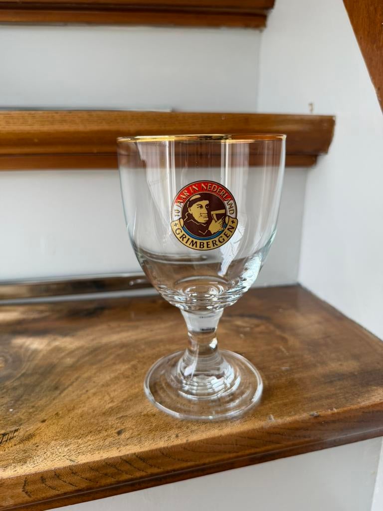 Grimbergen bierglas | 10 jaar in Nederland., Ophalen of Verzenden, Zo goed als nieuw, Glas of Glazen, Overige merken