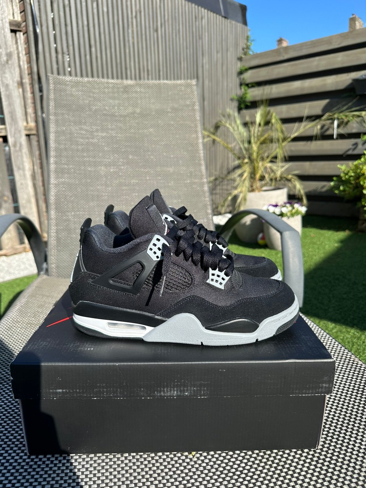 Jordan 4 “Black Canvas” 42, Zwart, Ophalen of Verzenden, Jordan, Sneakers of Gympen