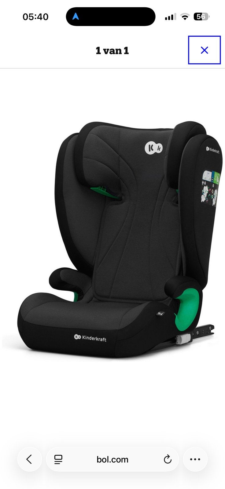 Autostoel kinderkraft, 15 t/m 36 kg, Zo goed als nieuw, Isofix, Ophalen