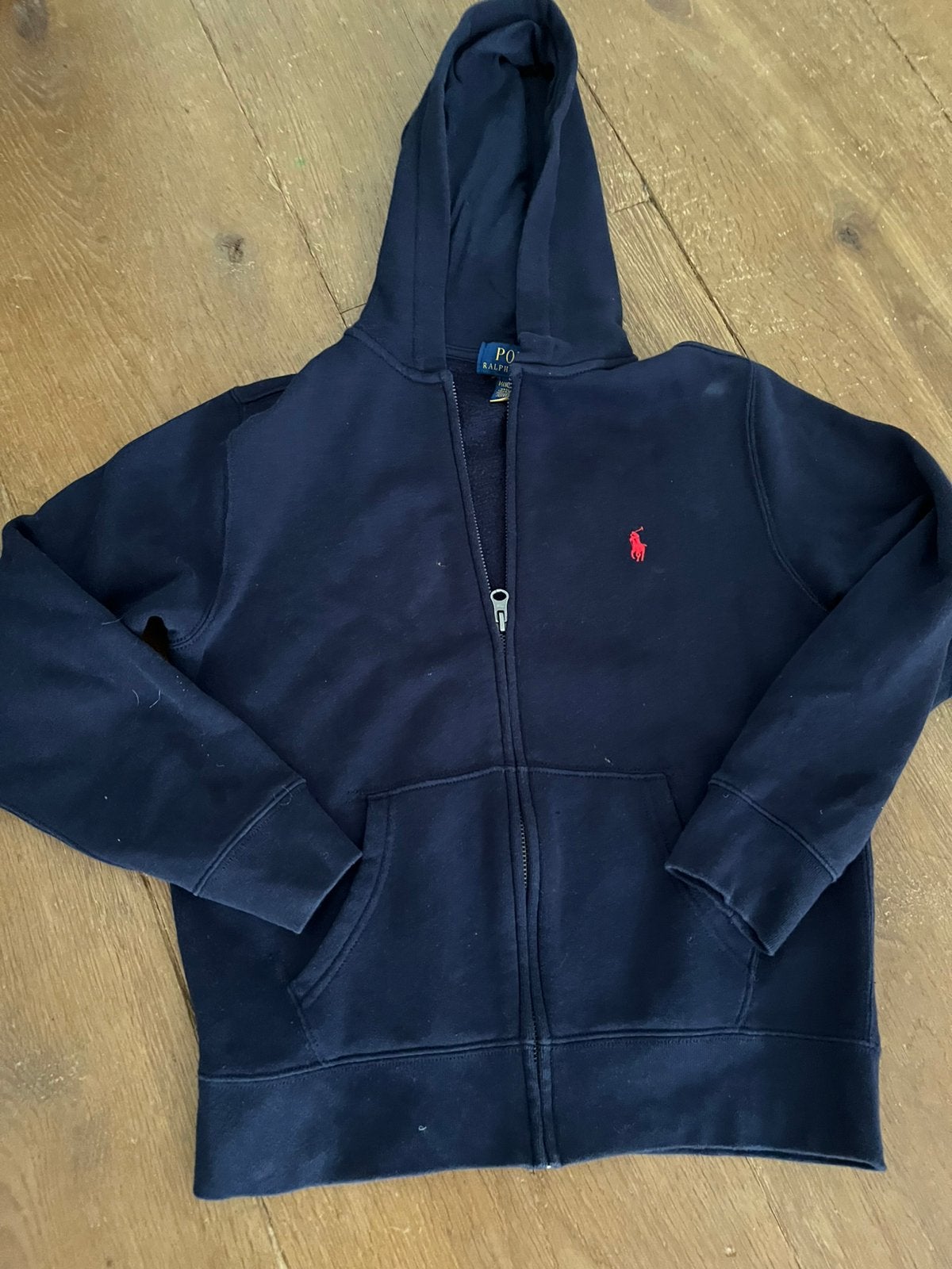 Polo Ralph Lauren hoodie/vest donkerblauw maat M 10-12 jaar, Ophalen of Verzenden, Zo goed als nieuw, Jongen, Trui of Vest