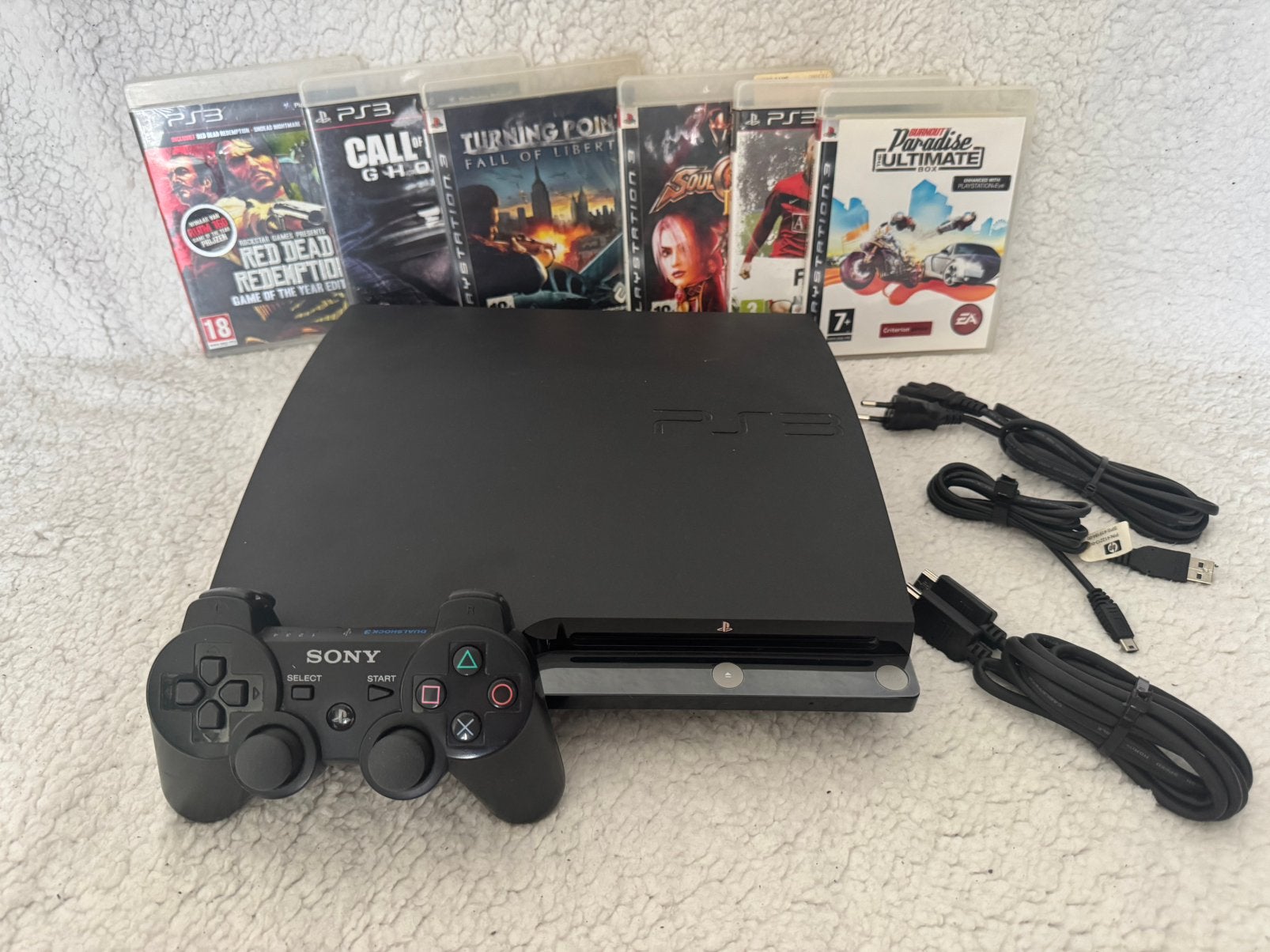 Sony Playstation 3 Slim + Games en Controller, Spelcomputers en Games, Gebruikt, Ophalen of Verzenden, Met harde schijf, 120 GB