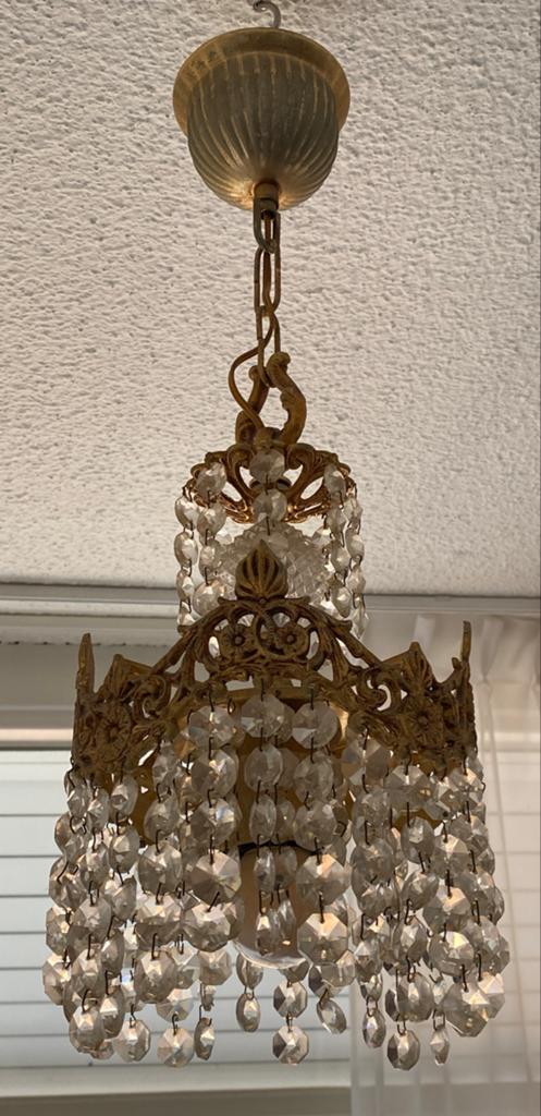 Kleine kristallen kroonluchter, Antiek en Kunst, Antiek | Lampen, Ophalen of Verzenden