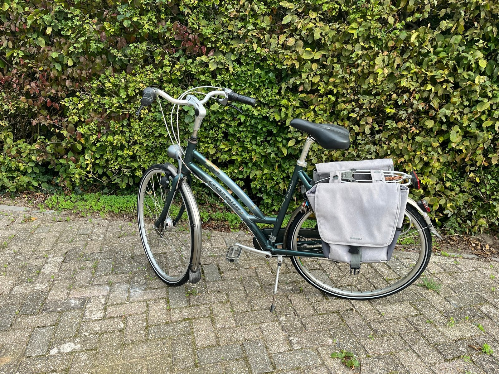 Gazelle damesfiets - Groen/Blauw - Inclusief fietstassen