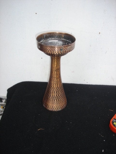 Vintage Brutalist kandelaar / vaas Mussbach Metall '60