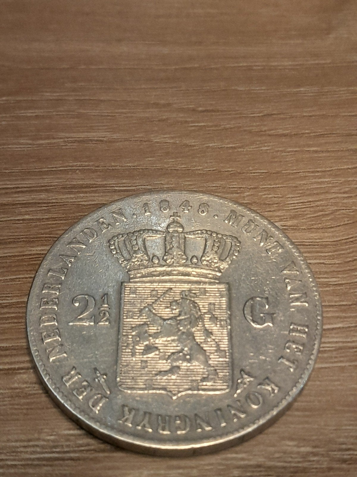 Zilveren 2½ Gulden Koning Willem II 1848, Verzenden, Zilver, Losse munt, 2½ gulden