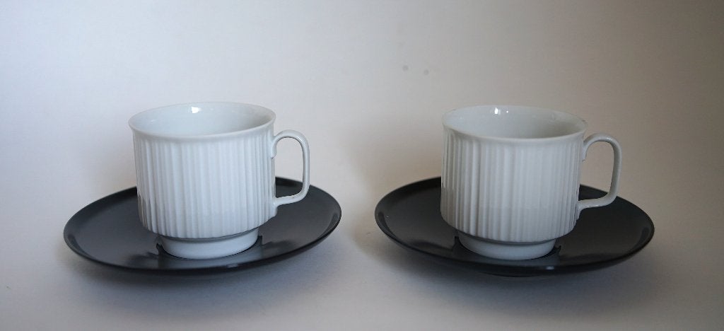 2x kop schotel Rosenthal Porcelain noire Tapio Wirkkala 1962, Gebruikt, Overige merken, Ophalen of Verzenden, Overige stijlen