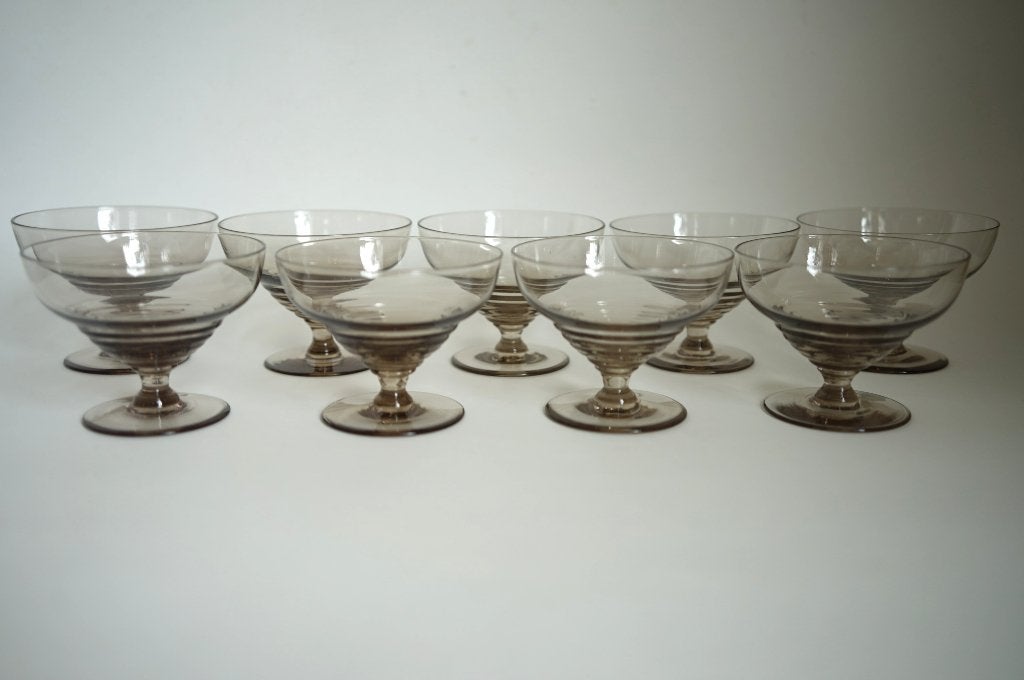 9x antiek glas, kristalunie Rozendaal radio rook coupe, Ophalen of Verzenden