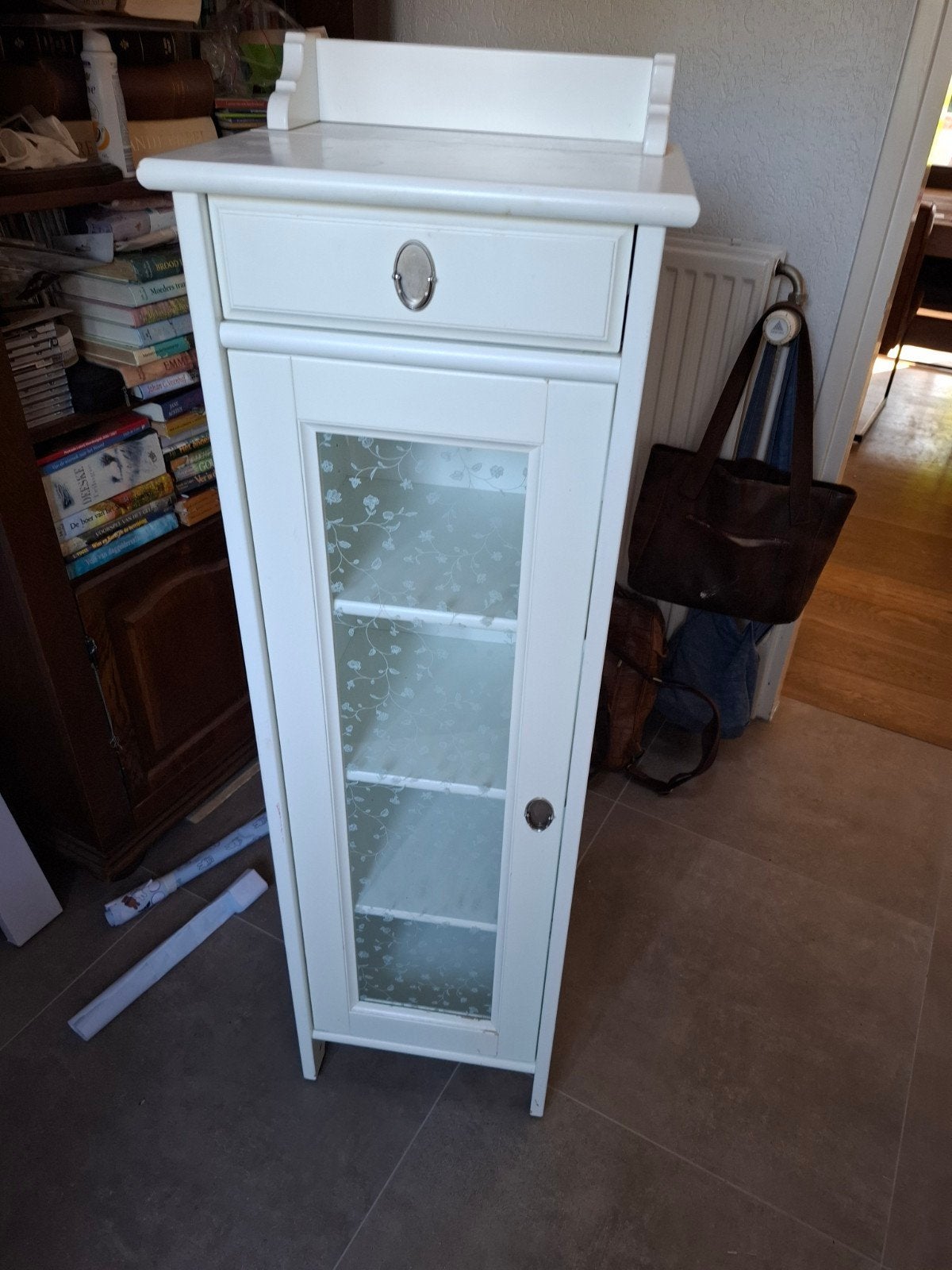 3 IKEA badkamerkastjes: 2 hoog met spiegel, 1 laag, Ophalen, Gebruikt