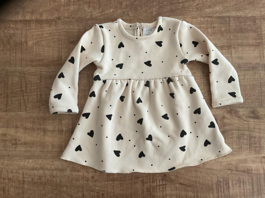 Zara Baby Jurkje met Hartjesprint (Maat 80), Kinderen en Baby's, Babykleding | Maat 80, Ophalen of Verzenden, Zo goed als nieuw