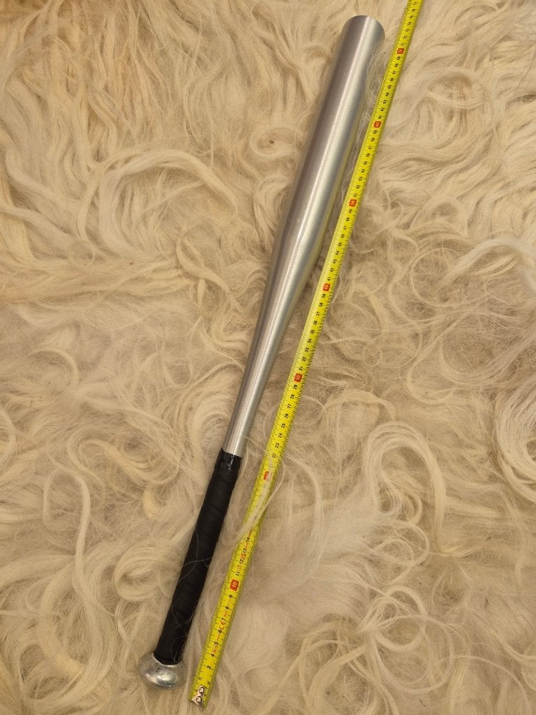 Aluminium honkbalknuppel zilverkleurig – ca. 65 cm, Ophalen of Verzenden, Gebruikt, Honkbal, Knuppel