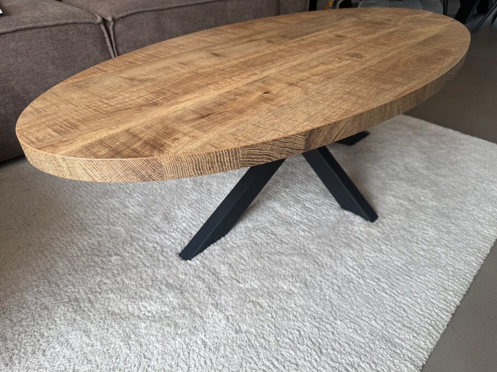 Salontafel mango houtloom, Ophalen, 100 tot 150 cm, 50 tot 100 cm, Zo goed als nieuw